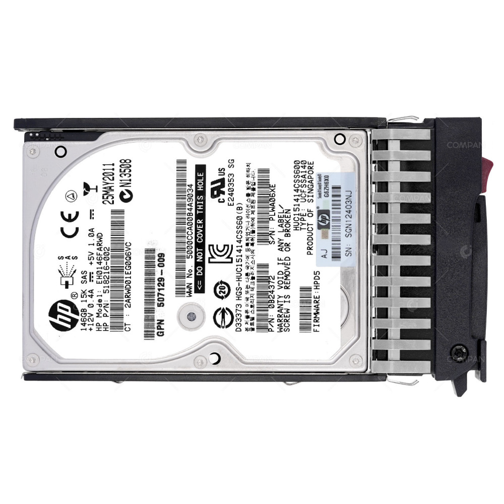 518216-002 HP 146GB 2,5" SAS 15K 6G DRIVE 0B24372, EH0146FARWD